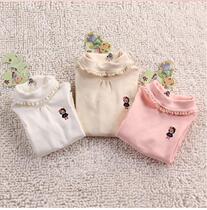 2021 Autumn Winter Dress New Pure Color Girl Woman Baby Pure Cotton Turtlenecks High Collar Undershirt Thickened Long Sleeve T-Shirt