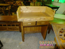 YL015 original ecological podium solid wood cashier welcome desk podium water camphor wood reception desk concierge desk