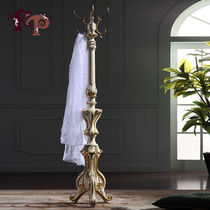 European-style furniture French solid wood carving yellow crack paste gold hand bedroom furniture solid wood carving hanging hook coat rack