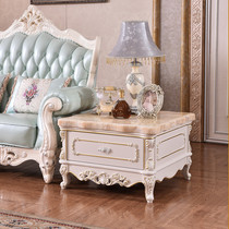 European-style marble sofa on the side of a few modern minimalist square table living room side cabinet telephone table