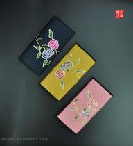 Handmade embroidery Old embroidery pieces Non-heritage Beijing embroidery Handmade embroidery wallet Womens wallet hand embroidery wallet handbag clutch bag