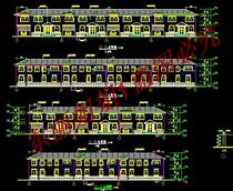 New rural two-story residential buildings townhouses residential buildings cad drawings construction dwg drawings