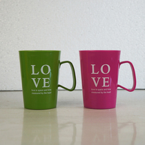 Candy color mouthwash cup Cement finished tapeworm template station solid color wash cup with printed logo advertising cup