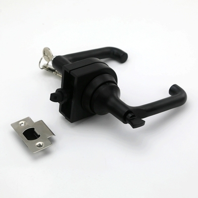 New black aluminum frame door framed glass door lock push-pull glass lock single door glass door lock single door double open door lock