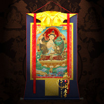Manjushri Bodhisattva Thangka Tantric Tibetan family hand-painted hanging painting Living room decoration Nepal embroidery Buddha statue Town house wisdom
