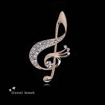  Personality musical instrument note corsage Korean version of the suit brooch female and male collar pin badge Rose gold anti-light pin