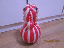 Nostalgic old plastic double-sided tumbler doll toy (red strip)