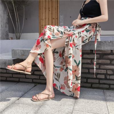 Skirt skirt skirt Hong Kong flavor artifact female floral year floral long skirt wrap style retro apron irregular Thailand