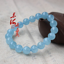 Natural sea blue treasure bracelet water moist cute five lines water rare old material female blue crystal bracelet