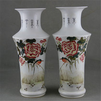  Imitation of the Republic of China(Works by Liu Yuqin eight friends of Zhushan) Pastel flower and bird figure Golden Bell bottle Boutique collection Antique genuine products