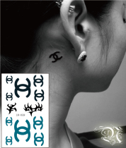 Mini Small fresh Tattoo Sticker Waterproof LW059 Chanel Double C letter men and women multi-figure finger tattoo Sticker