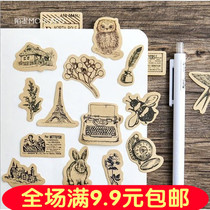 Mo original retro cowhide Hand Book stickers all things small print shaped seal stickers box stickers 46