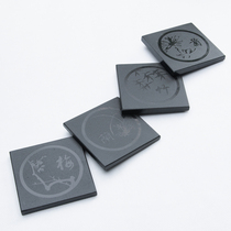 Tea Kum Kee Wu Jinshi coaster Stone Teacup holder Kung Fu tea Ceremony accessories Zero with four divine beasts Mei Lan bamboo chrysanthemum