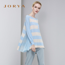 Counter 2016 autumn and winter Zhuo Ya I1401903 round neck striped wool sweater women sweater 2480