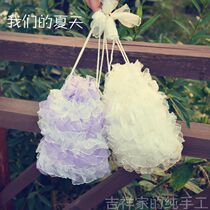 Handmade Silk silk fragrant bag Jewelry Bag Gift Bag Pumping Rope Bunches Fields Garden Small Clear New Wind Containing Makeup Bag Super Fairy