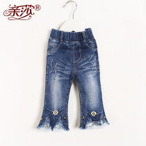 Summer New Childrens Jeans Boys and Girls Baby Leisure Boys and Girls Baby Fashion Gay Jeans