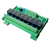 PLC photoelectric isolation board module 8-way signal with indicator 12v24v5v10A Omron relay