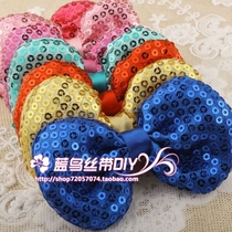 diy Korean children children hairclip hairpin hair band hat material accessories double-sided sequin bow tie