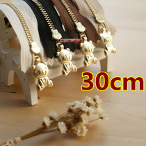 (Gold and bronze bear automatic lock slider) YKK zipper No. 3 teeth 17 color optional closed mouth (30cm)