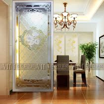 European-style art glass screen partition wall Living room TV background wall entrance carved matte double-sided translucent process