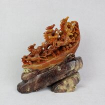 Green Fields Stone Sculpture Pendulum of Horse Eight Jun Tun Red Freeze Fine Natural Animal Pure Craft Family Decoration Round Through Direct