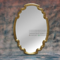 Creative background wall wall decoration hanging mirror round three-dimensional European model room decorative mirror porch mirror art hanging mirror Old