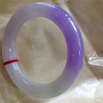 Violet natural Myanmar Jade jade bracelet spring ribbon certificate old pit counter female jade bracelet