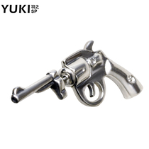 YUKI hipster personality men single double-sided 925 silver earrings punk boys and girls nightclub with jewelry gun ears