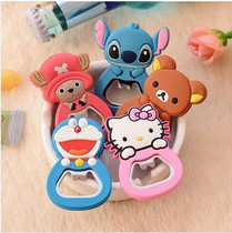 Wholesale special price cute cartoon silicone multi-function bottle opener beer bottle opener refrigerator magnet with magnet