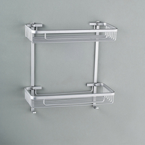 Space aluminum bathroom double corner basket