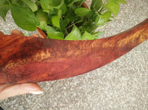 D320 Zambia blood sandalwood red wood small material long with shape by hand DIY handmade water wave texture material