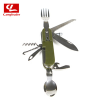 Picnic outdoor portable tool cutlery knife spoon Fork bottle opener cutter screwdriver with Oxford exterior