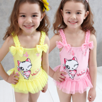 Kids Swimsuit Girls Swimsuit Baby Infant Baby One-piece Dress Korean Princess Hot Spring Hat 2-8 Years Swimsuit