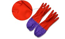 Kitchen durable thickened latex cleaning housework velvet washing dishes washing clothes Rubber waterproof warm rubber gloves