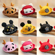 1-2-3-4-5-6-7 years old children baby spring and Autumn cute woolen topper men and women children fisherman basin hat