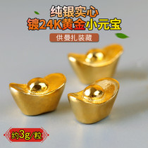  999 sterling silver gold-plated solid ingot Tibetan Buddhism Buddha statue Tibetan for manza plate Buddha Hall for Buddha supplies