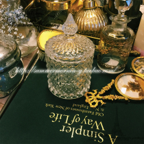 BE exported European and American retro French style glass crystal prism round induction storage jewelry box