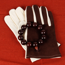 Wenplay deerskin towel plate beads wenplay bag suede gloves deerskin bag plate play Cliff Cypress red sandalwood bead handbag
