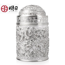Tomorrow sterling silver tea pot Kowloon relief tea bucket ethnic style handmade silverware ornaments collection gift