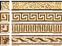 Gold-plated European-style wave line living room floor tile ground kick line tile tile mosaic frame waveguide line waistline