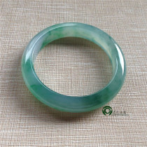 Myanmar natural old pit A cargo Jade jade bracelet ice seed Hibiscus green jade bracelet women with certificate KC411