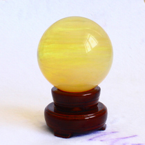 Natural yellow crystal ball feng shui ornaments yellow smelting quartz ball transfer Zhaicai town house craft gifts