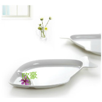 A5 melamine plastic fish-shaped long plate Japanese imitation porcelain hotel cold dish heat-resistant easy to wash fish plate high-grade Foreign Trade plate