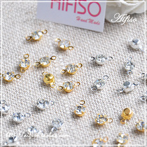 DIY jewelry accessories 4MM alloy drill single ring drill double hole link diamond gold silver 10