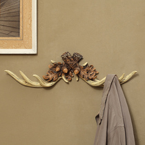 American antler clothes hook creative wall resin retro coat rack hook Wall European decorative adhesive hook free mail