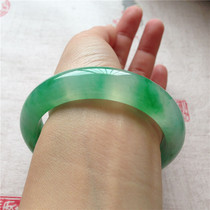 Myanmar natural A goods old pit ice species Manyang green emperor green female jade jade bracelet with certificate