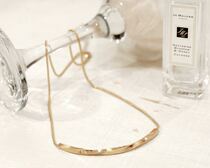  HChen Korean generation light luxury party nightclub simple sexy feminine clavicle gold concave shape heart necklace