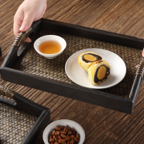 senseyo home vines chai tea tray wood tray day type rectangular water cup tea cup tray retro antique wood tray