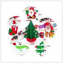 Christmas kindergarten classroom shopping mall layout hanging ornaments non-woven Santa Claus snowman bell wall stickers