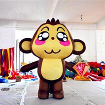 Custom inflatable God of Wealth monkey Sun Wukong wearing walking Zodiac Year of the Monkey mascot cartoon gas mold